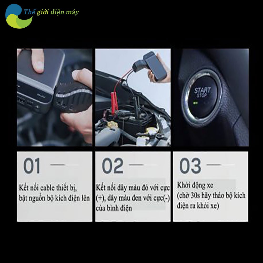 [Bản quốc tế] Bộ kích điện bình ắc quy xe ô tô Xiaomi 70mai Midrive PS01 - Bảo hành 12 tháng - Shop Thế Giới Điện Máy
