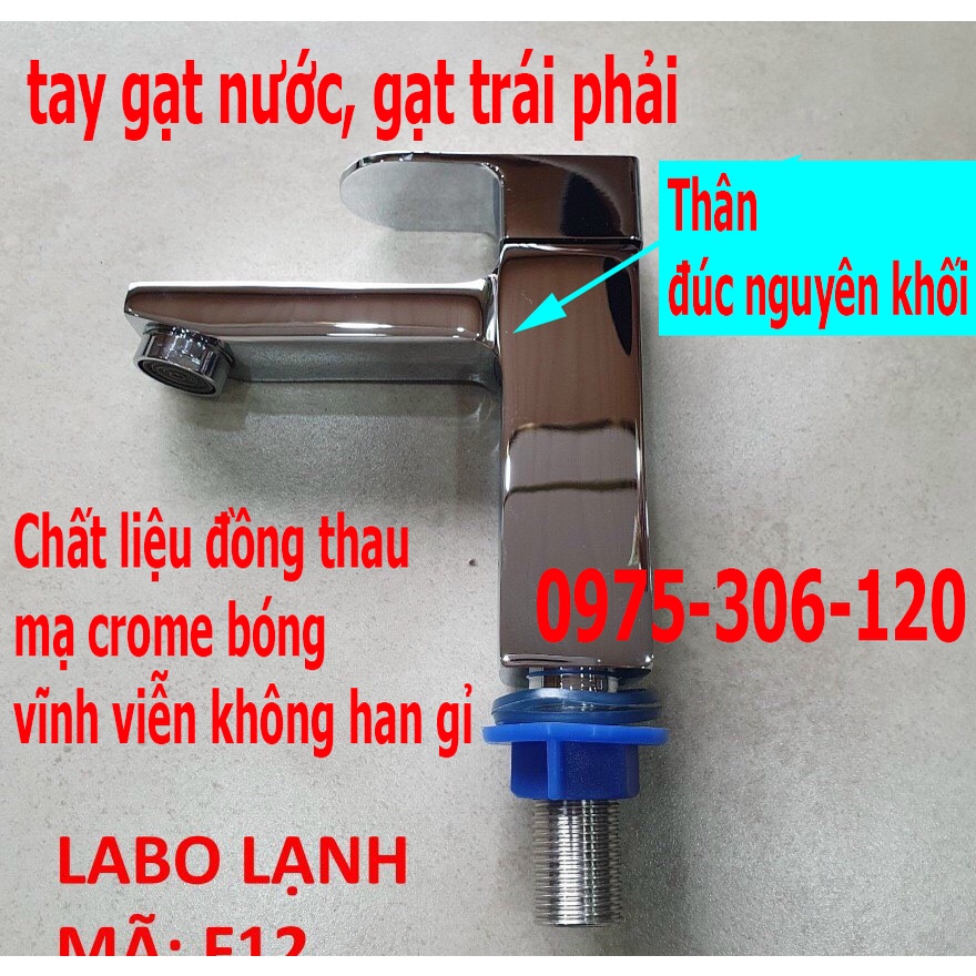 [LOẠI 1-HÀNG ĐÚC] Vòi Rửa Mặt Lavabo Lạnh đồng thau mạ crom Cao Cấp N6013 Fotar VÒI LA LẠNH VUÔNG