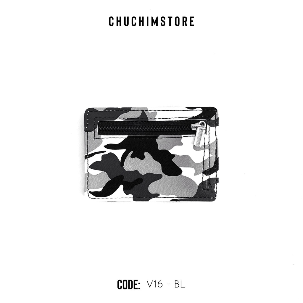 Ví da unisex card holder họa tiết camo thời trang cá tính