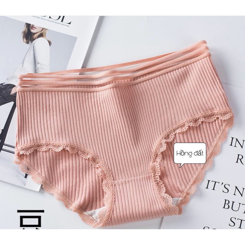 Quần Lót Cotton Cạp Lưới Cao Cấp, quần lót cotton tăm tre viền lưới nâng mông mẫu mới sexy M03 | BigBuy360 - bigbuy360.vn