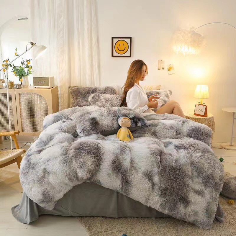 Bộ Chăn Ga Gối Nỉ Lông Tim 5 món mềm mượt mùa đông xuân giá rẻ