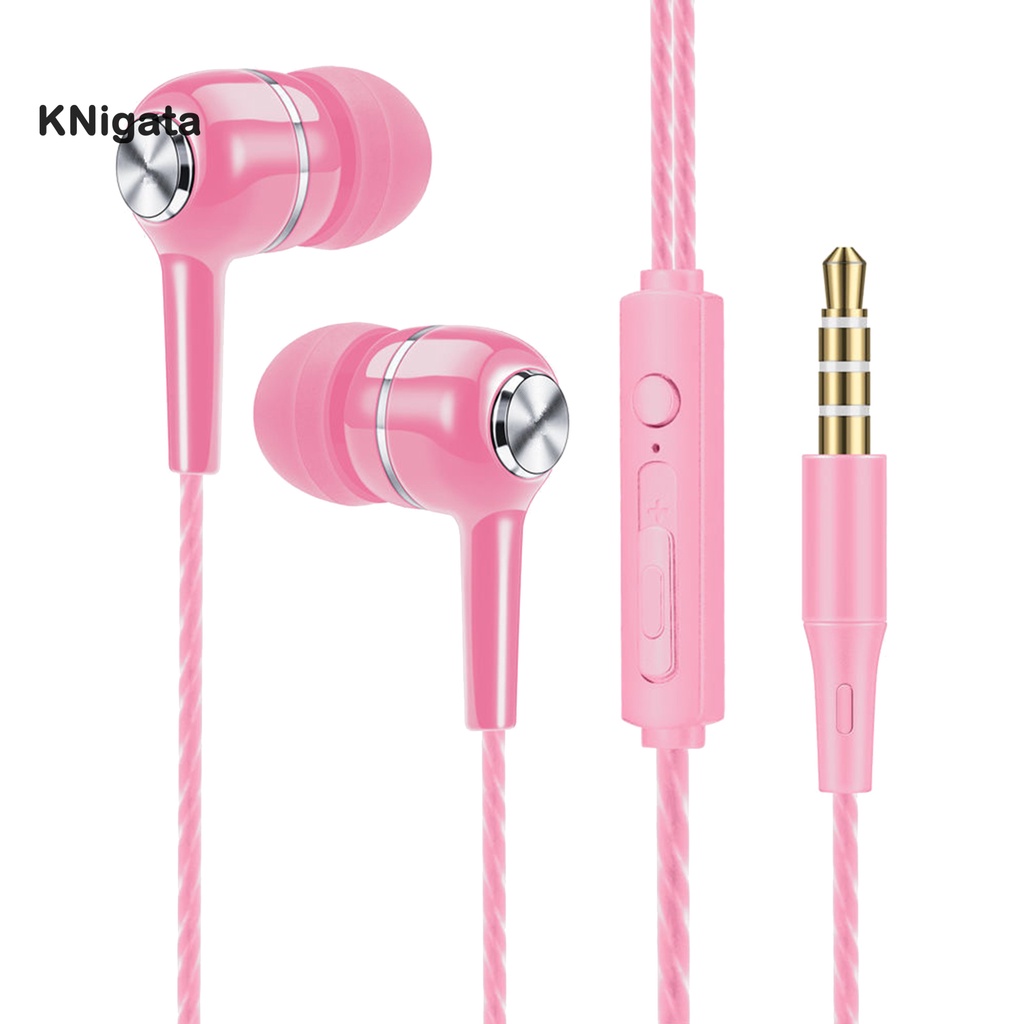 KN* Wired Microphone Earphones Heavy Bass In-ear Universal Mobile Phone Game Earplug