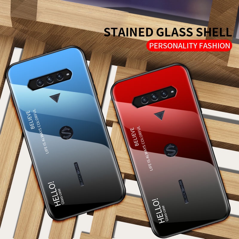Ốp Điện Thoại Kính Cường Lực Bầu Trời Sao Viền Silicon Dẻo Chống Sốc Cho Xiaomi Black Shark 3 3s 3pro 4 4pro 5 5pro 5RS