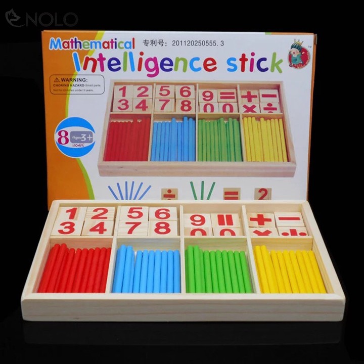 Bộ Bảng Que Tính Bằng Gỗ Intelligence Stick Giúp Trẻ Làm Quen Với Toán Học