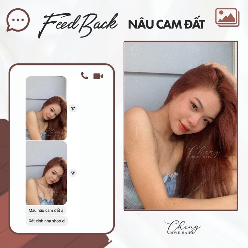 Thuốc nhuộm tóc NÂU CAM ĐẤT không cần thuốc tẩy tóc Chenglovehairs, Chenglovehair