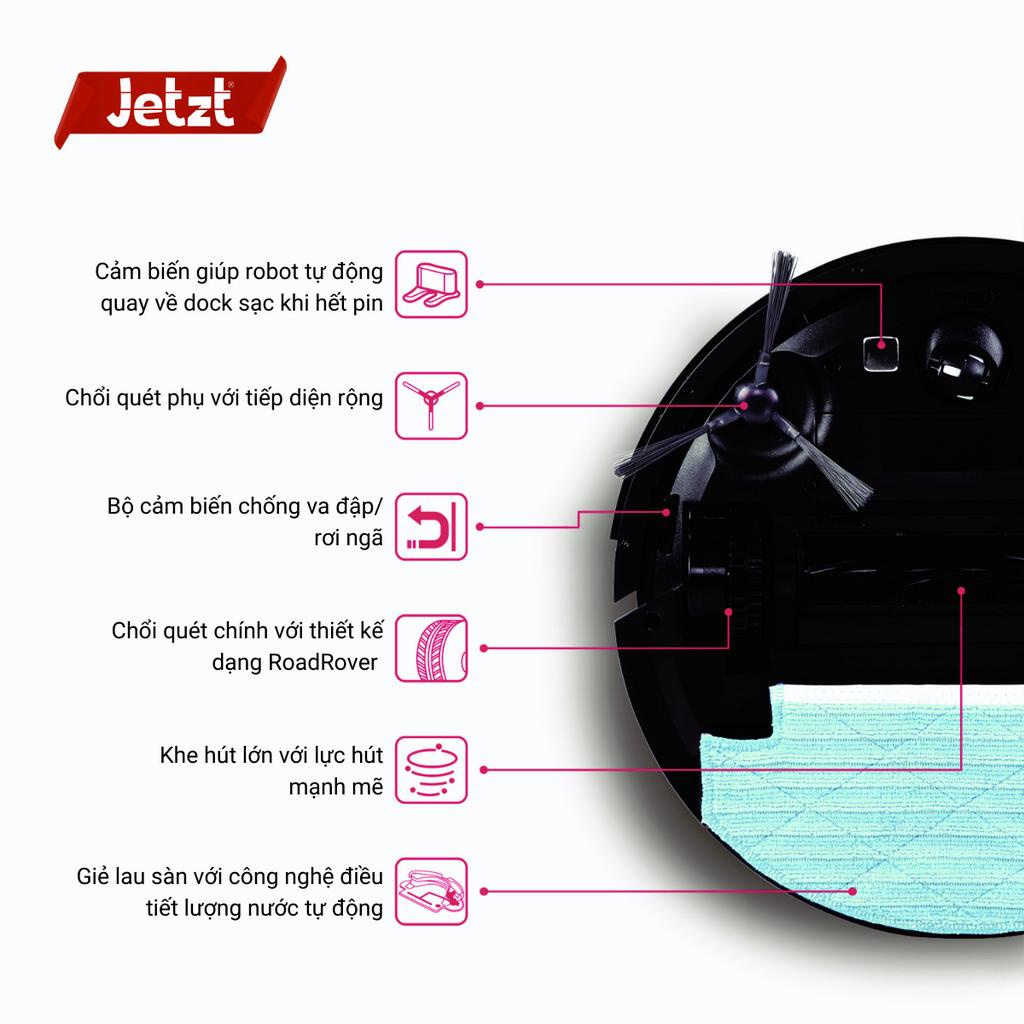 Robot hút bụi lau nhà thông minh JETZT F12 MAX