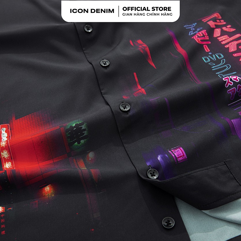 Áo Sơ Mi Nam ICON DENIM Tay Ngắn Cổ Bẻ City Night | BigBuy360 - bigbuy360.vn