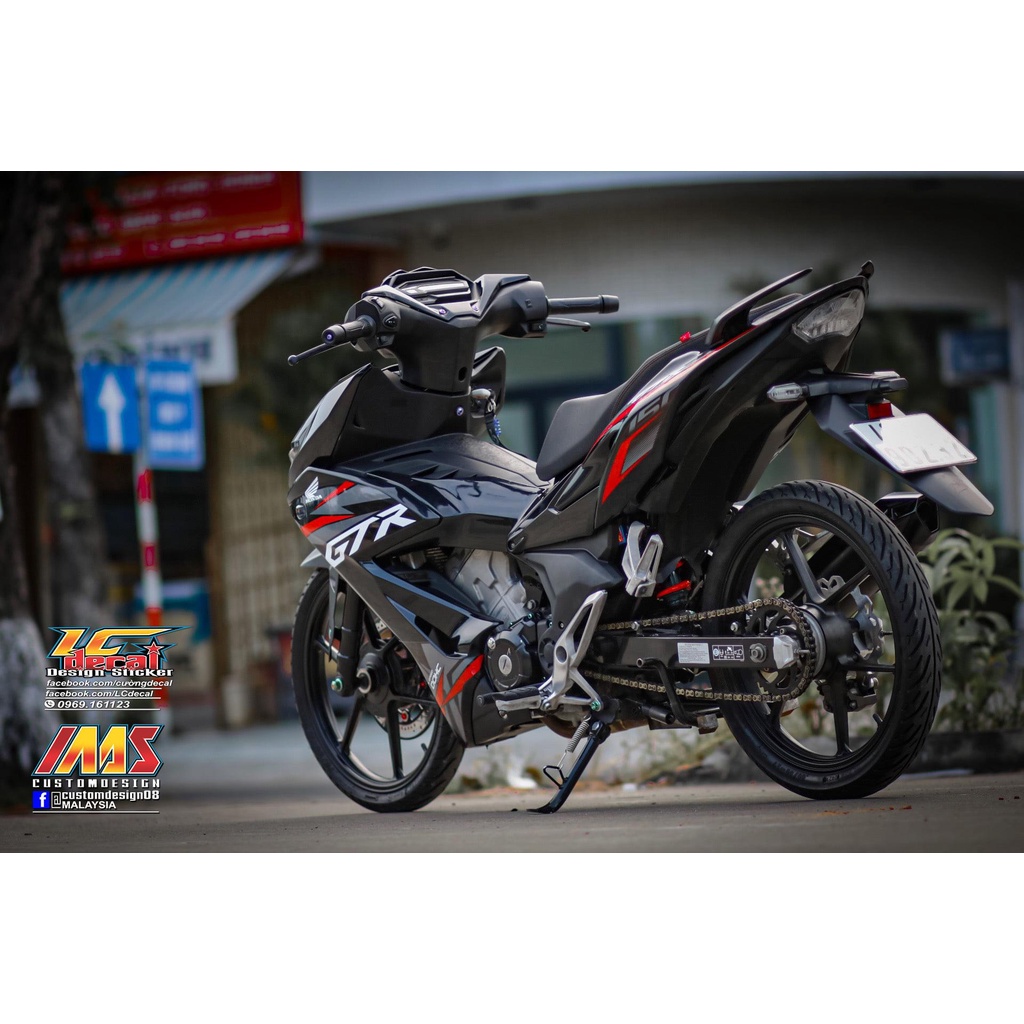 TEM RỜI mẫu GTR đỏ xám cho Winner X đen - tem 3 lớp cao cấp không bay màu