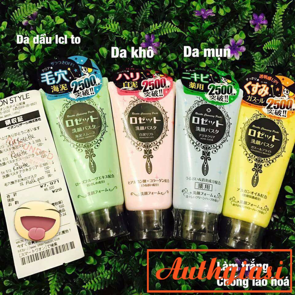 (Đủ 5 Màu) Sữa rửa mặt Rosette Cleansing Paste chiết xuất thiên nhiên nhiều công dụng 120g | BigBuy360 - bigbuy360.vn