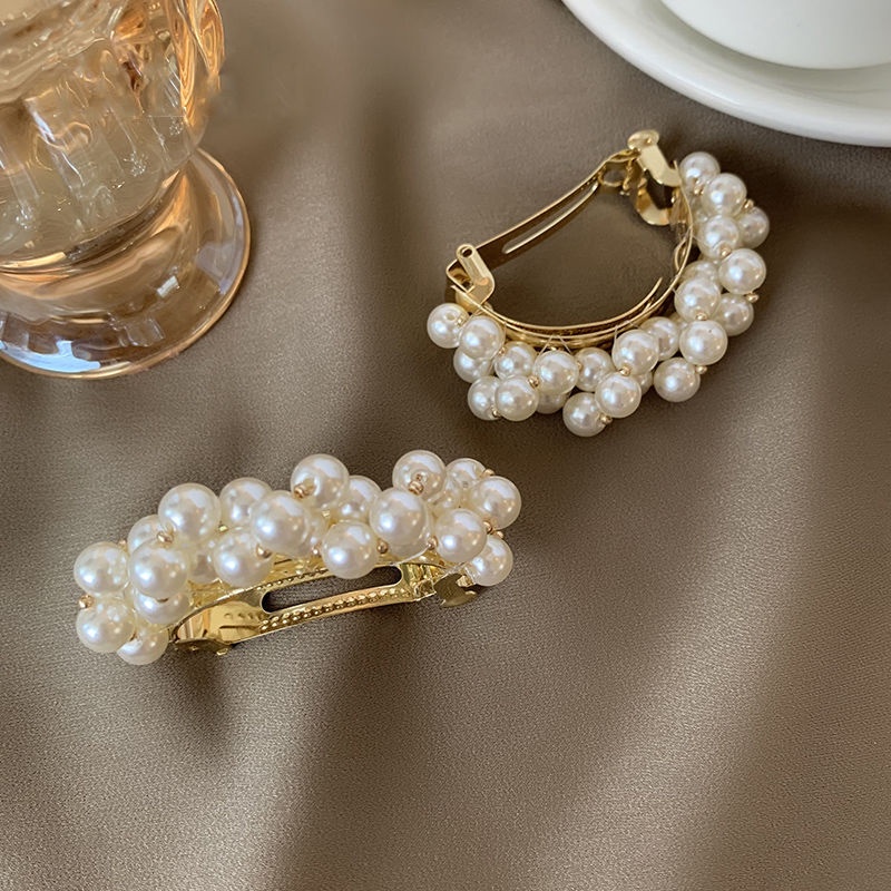 Kẹp tóc đuôi ngựa ngọc trai Hàn Quốc Phụ kiện tóc thời trang thanh lịch