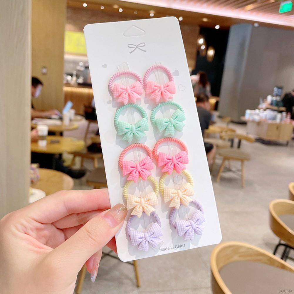 Set 10 Dây Cột Tóc Cỡ Lớn Phong Cách Hàn Quốc Dễ Thương Dành Cho Bé Gái