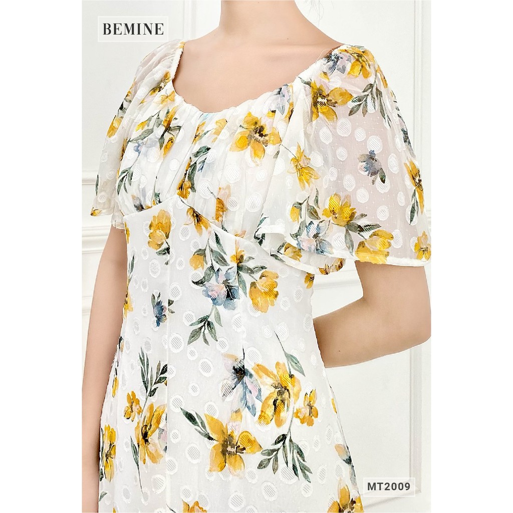 Đầm hoa ly ngực tùng đuôi cá cánh tiên BEMINE MT2009VANG | BigBuy360 - bigbuy360.vn
