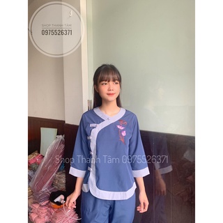 ĐỒ LAM ĐI CHÙA mẫu tim phối vải kate