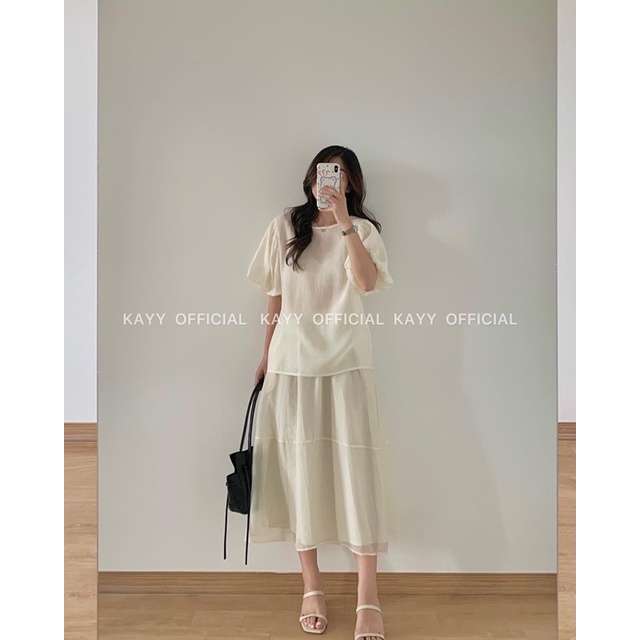 KAYY. Chân váy voan bồng nhiều màu dáng dài - Cv8938