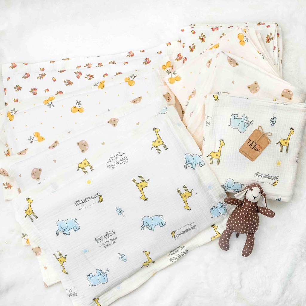 Set chăn gối trẻ em handmade (size 5-10 tuổi) làm từ vải xô 100% bông tự nhiên mềm nhẹ, an toàn cho da