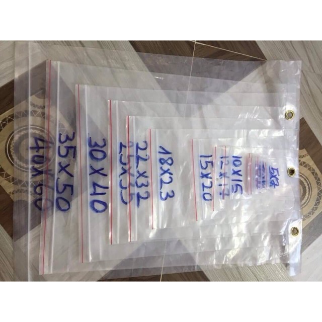 Túi zip nhiều size 10k 100gr