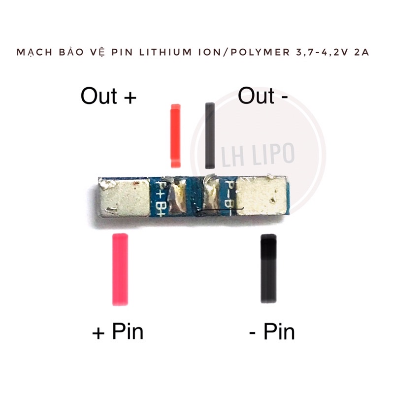Mạch bảo vệ pin 18650 & Polymer 1S 3.7v -4.2v /2A có auto đoạn mạch chống hư pin + kích thước 4,5cm nhỏ gọn