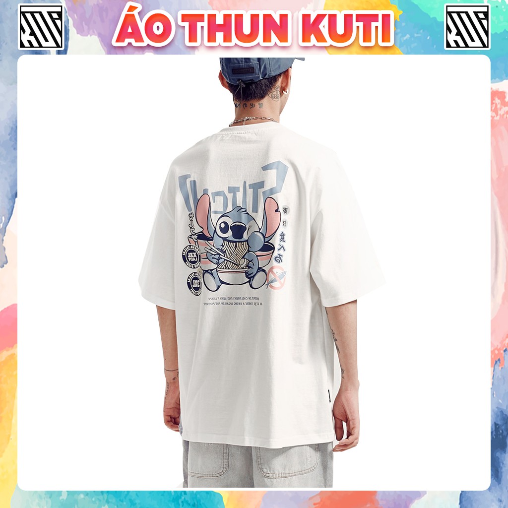 Áo Thun Tay Lỡ STITCH EAT Unisex Kuti Basic Tee Phông Trơn Nam Nữ Form Rộng Oversize 6 Màu Phong Cách Ulzzang Hàn Quốc