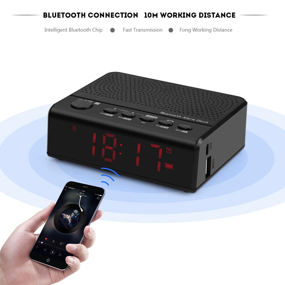 TF Radio Support Bluetooth Card FM Leadstar Alarm Hands-Free Clock Speaker USB Wireless Call