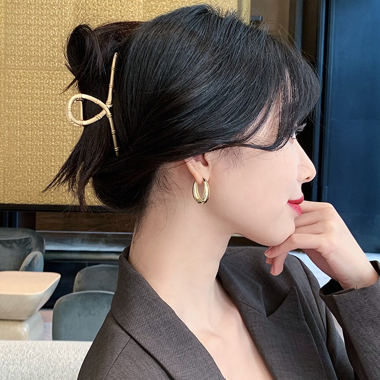 Thời Trang Bông Tai Hình Oval Phong Cách Vintage / Khuyên tai