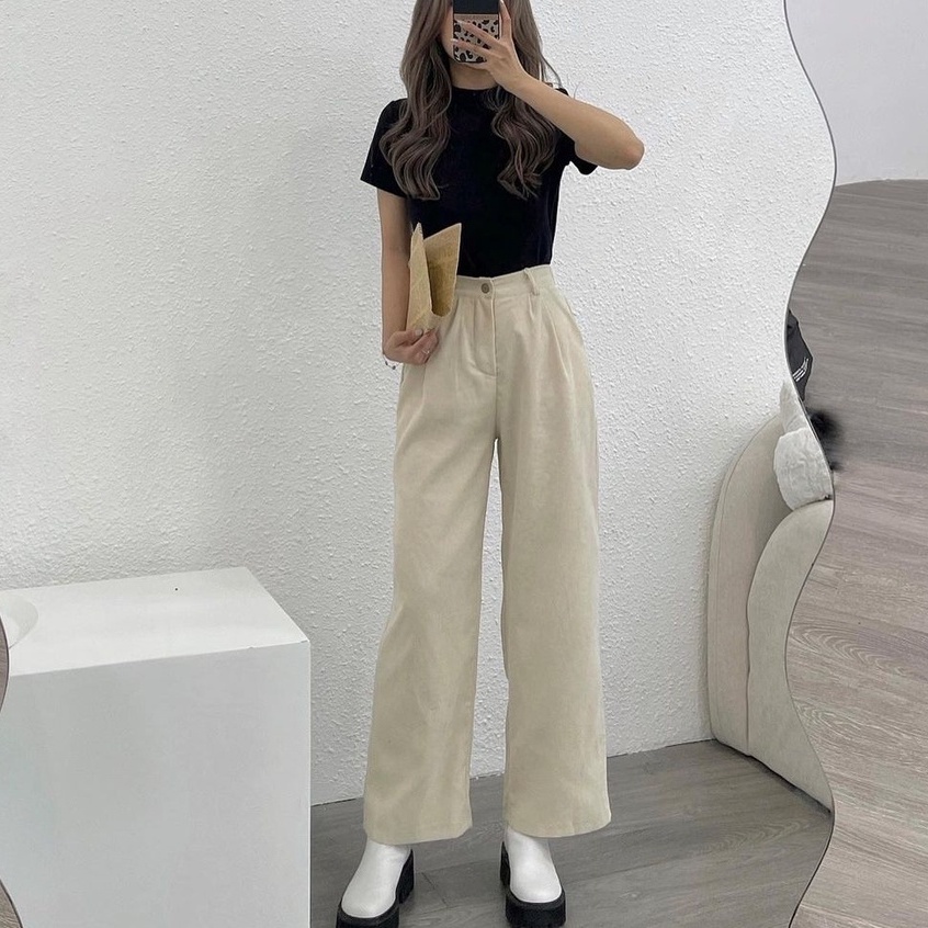 đơn 99K] Quần Nỉ Nhung Tăm Ống Suông - Hàng Loại 1 - Titto Closet