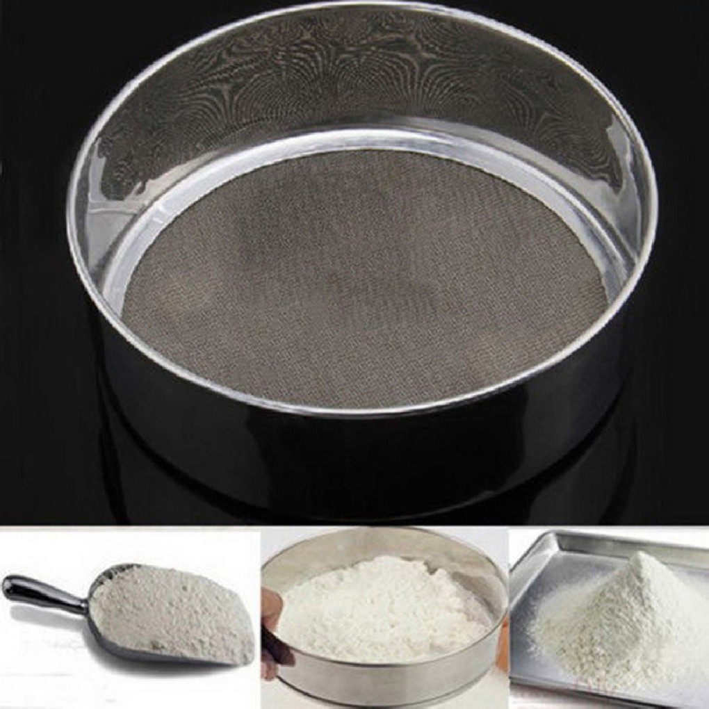 Stainless Steel Flour Sieve Baking Tool Kitchen Super Fine Round Flour Sugar Powder Sieve Colander  Kitchentool