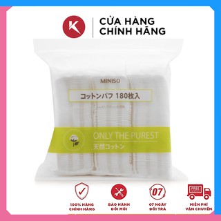 Bông Tẩy Trang Miniso Nhật Bản 180 Miếng 100% Cotton Hàng Chính Hãng
