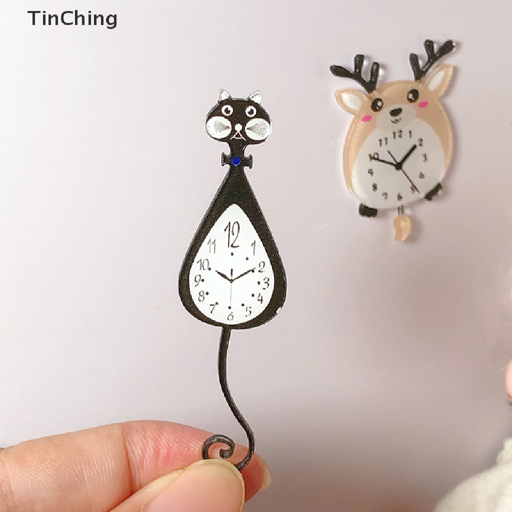 1 Đồng Hồ Treo Tường Kiểu Dáng Hoạt Hình Đáng Yêu Trang Trí Nhà Búp Bê 1: 12