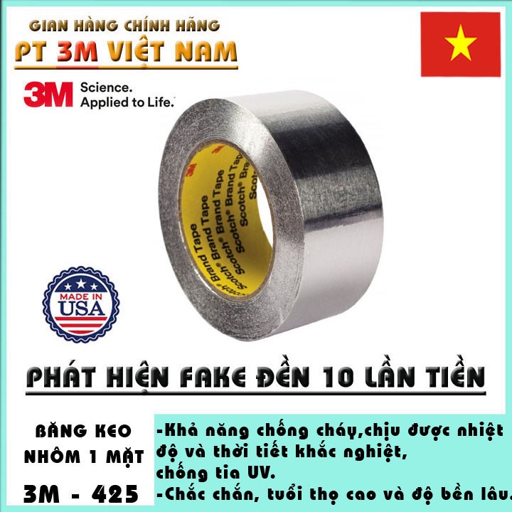 Băng keo nhôm chuyên biệt 1 mặt 3M 425