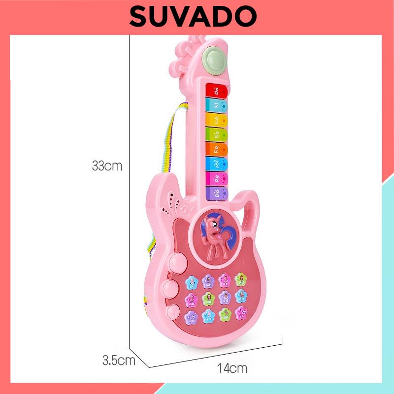 Đàn Ghita Cho Bé Có Đèn Led Đồ Chơi Đàn Guitar Ukulele 3 Chế Độ 8 Phím đồ chơi âm nhạc cho bé DGT SUVADO