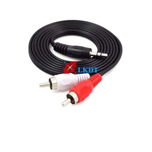 LKDT Cáp chuyển âm thanh 3.5 sang 2 AV RCA 1.5M