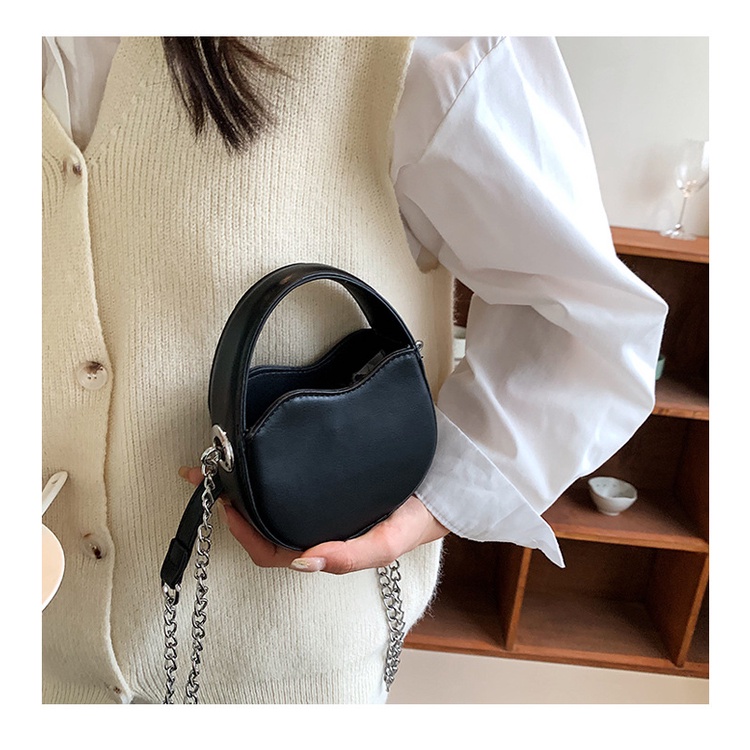 Túi Xách JASMIN NOIR Da PU Hình Yên Ngựa Phối Dây Xích Thời Trang Cho Nữ