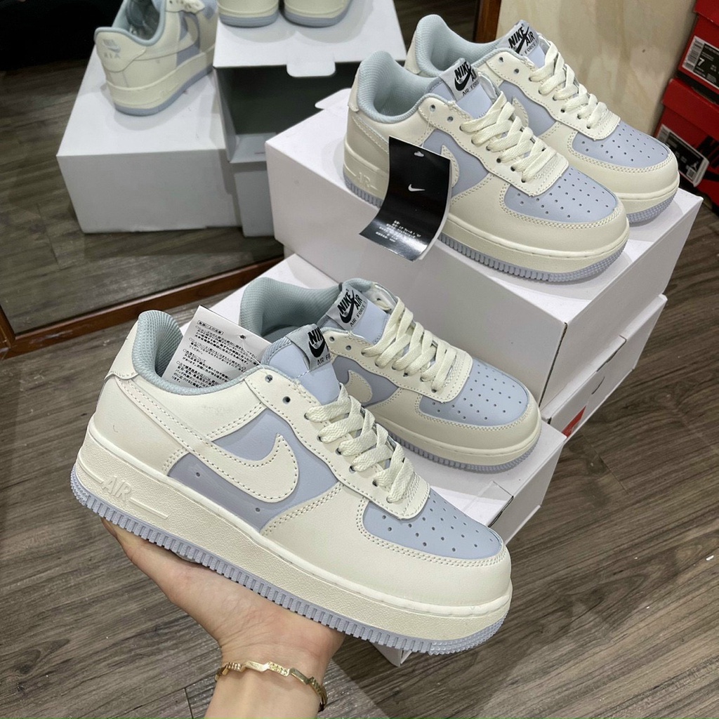 Giày nam AF1 trắng xanh kem SC ,Giày thể thao air force 1 trắng xanh nam nữ cực chất 2022