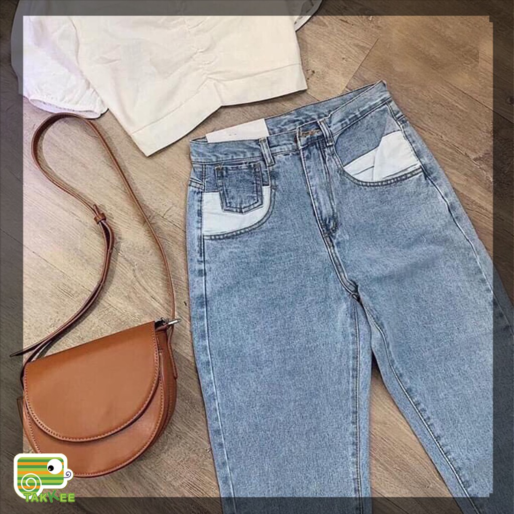 Quần jean baggy túi cách điệu dáng mới