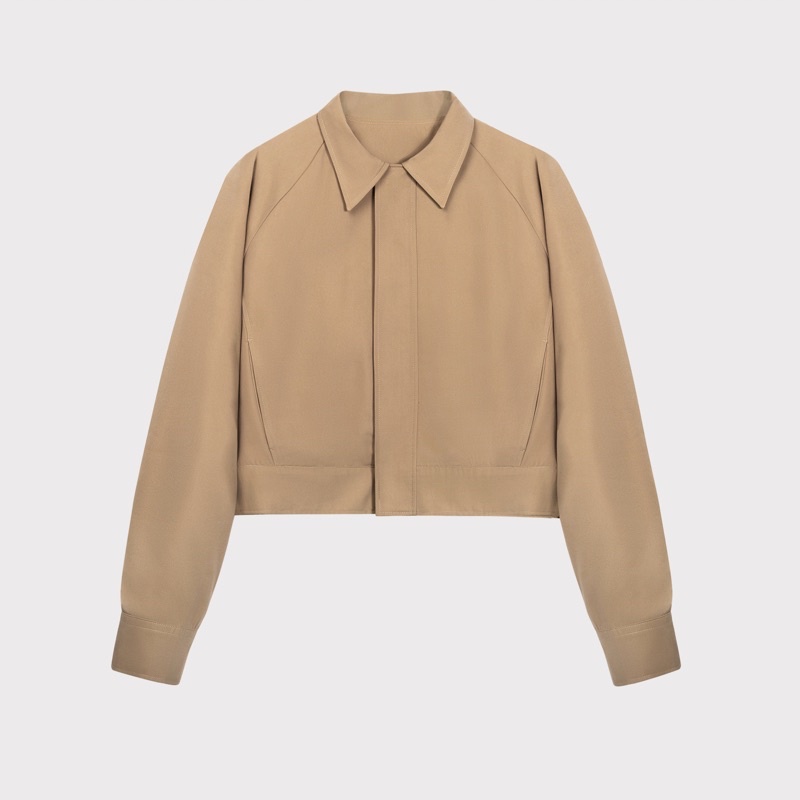 GIAN SAIGON - Áo khoác ngắn khaki - Khaki cropped jacket - Nâu be