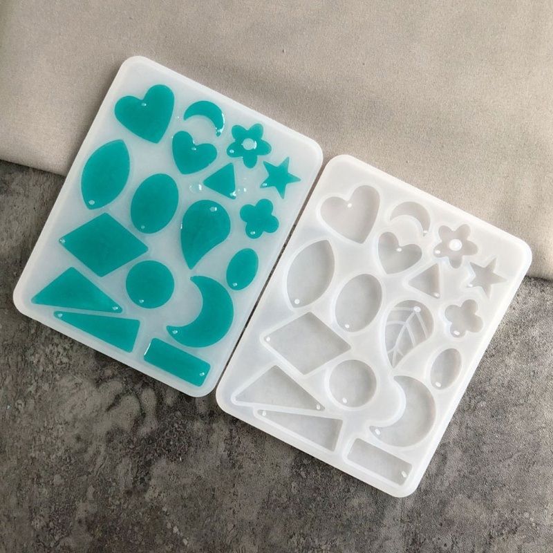 Khuôn silicone làm mặt dây chuyền epoxy resin hình học DIY