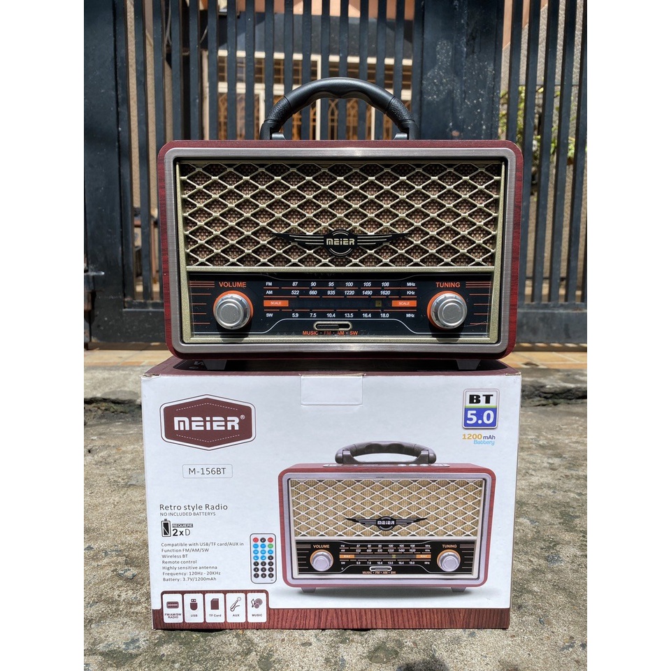 Đài FM RADIO M-157BT M-156BT loa nghe nhạc kết hợp đài radio tiện lợi thiết kế vintage cổ điển đủ các kết nối