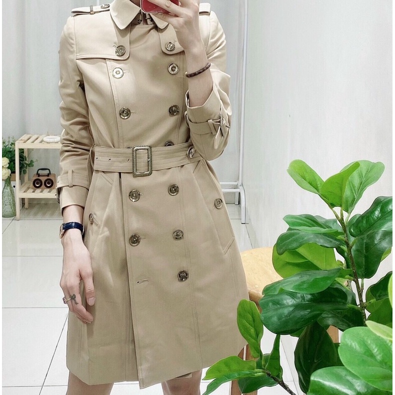Áo khoác mangto kaki dáng dài cúc đồng hàng đẹp chuẩn tag mác