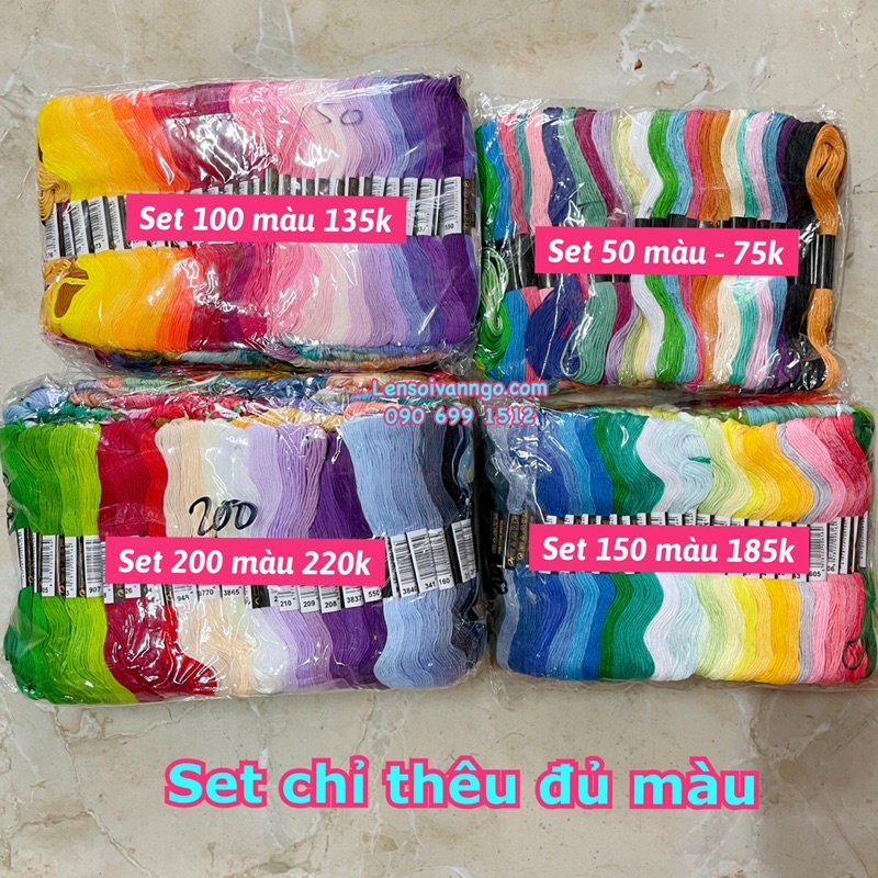 Set chỉ thêu đủ màu (shop giao màu ngẫu nhiên)