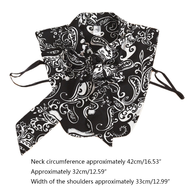 Cổ Áo Sơ Mi Giả Màu Trắng Đen Họa Tiết Hoa Thời Trang Cho Nữ