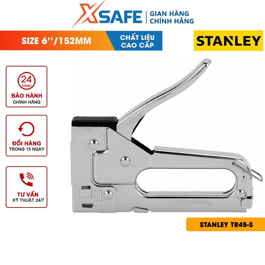 Đồ bấm ghim STANLEY TR45-S 152mm chất liệu thép crom cao cấp, khóa tay cầm an toàn - chính hãng