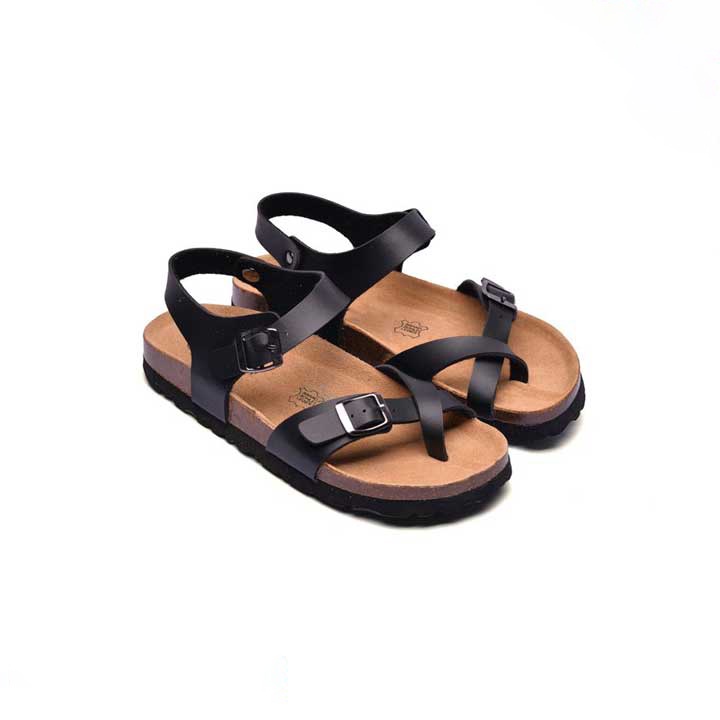 Giày Sandal Xỏ Ngón Da Pu Xịn Sò Màu Nâu Đen Trắng Đế Trấu Mã Sản Phẩm SATA22