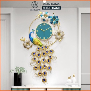 Đồng hồ treo tường nghệ thuật SENCOM, Đồng Hồ Con Công Tặng Tân Gia Nhà Mới mã2920