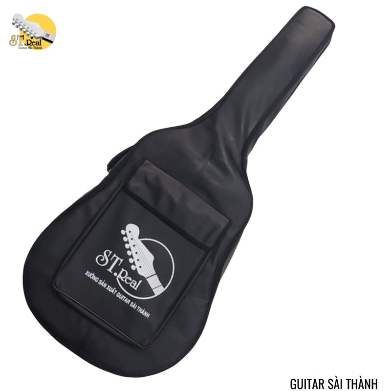 Bao Da Đàn Guitar ST.Real Guitar Sài Thành mã D17 chất liệu da 3 lớp chống va đập logo Guitar Sài Thành