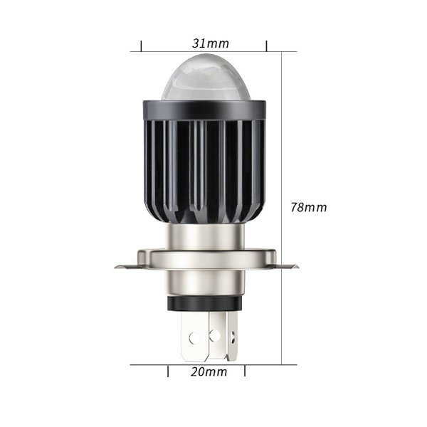 Đèn Pha Led H4 Laser D2 2 Màu Vàng Trắng Ac Dc Yamaha Vixion Ninja R15 Pulsar