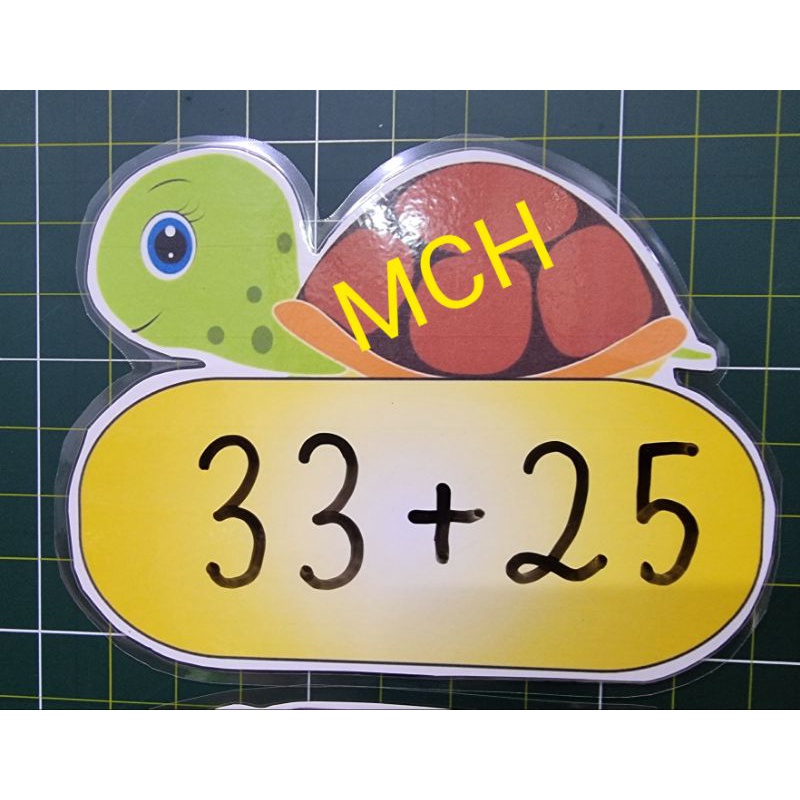 Sét bộ 10 hình Cỡ A5 - Tìm đúng toa Tàu cho chú Rùa hoặc các bạn nhỏ - In màu + Ép + Nam châ lá