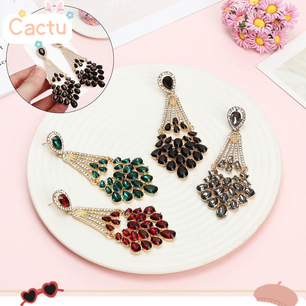 CACTU Vintage  style Earrings Water-Drop Pendant For Women Girls Dangle Earrings Party Jewelry Jewelry Accessories Fashion Jewelry Cystal|Ear Studs/Multicolor