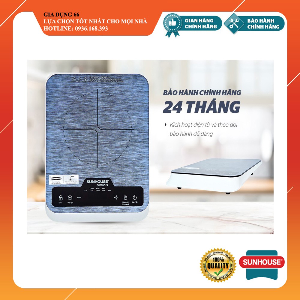 Bếp từ cảm ứng sunhouse mama shd6858 (Chế độ lẩu, chiên, xào,...tặng kèm nồi lẩu)