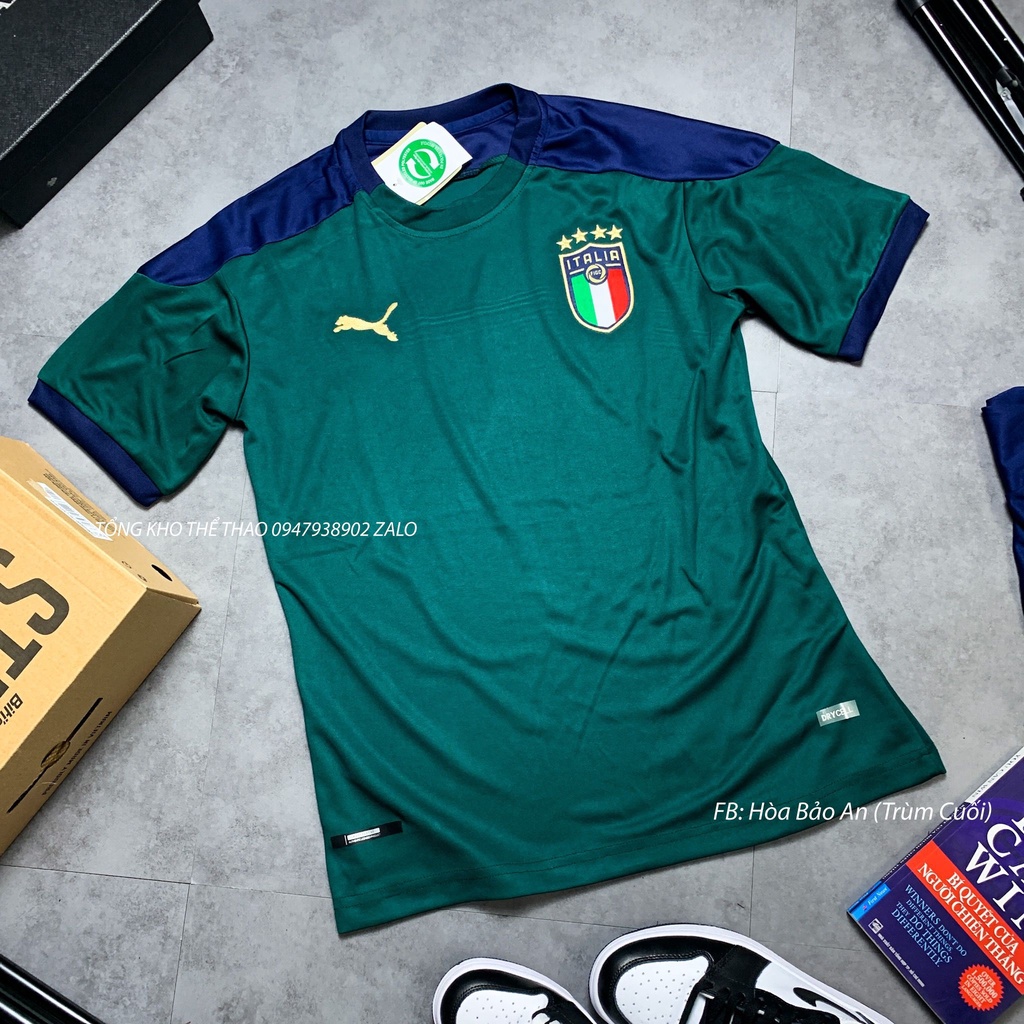 Set Bộ Thể Thao Nam Quần Áo Bóng Đá Đội Tuyển Italia Màu Xanh mới 2022 - Vải thái Chuẩn ÁO Thi Đấu - Áo Bóng Đá