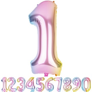 Bóng bay số chuyển màu lớn 32 inch để trang trí sinh nhật và kỷ niệm Giấy nhôm số 0 1 2 3 4 5 6 7 8 9